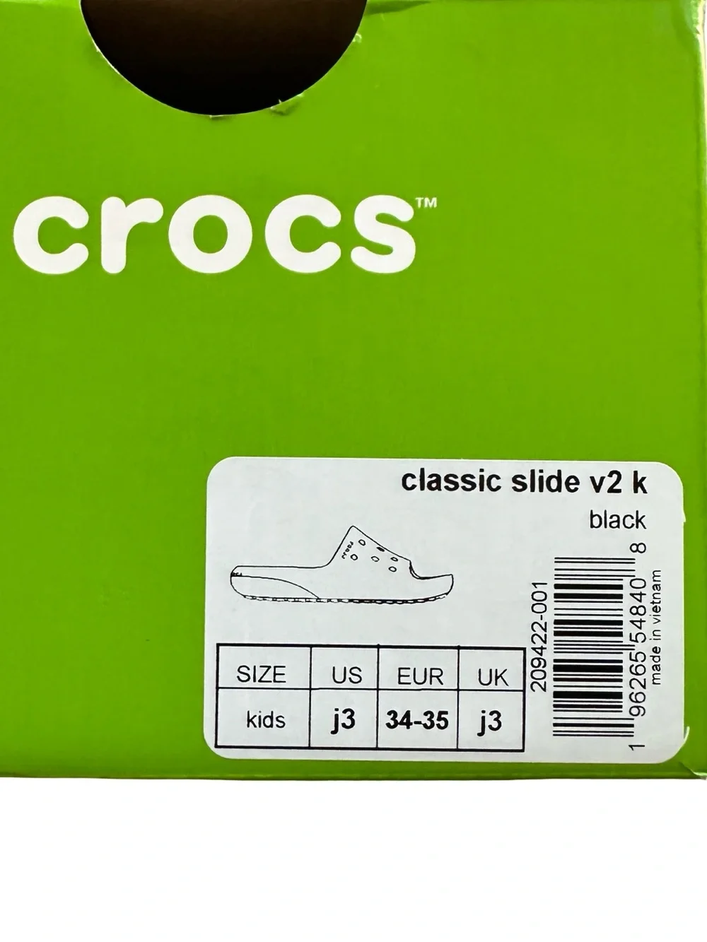 CROCS Black Kids Slide Sandal